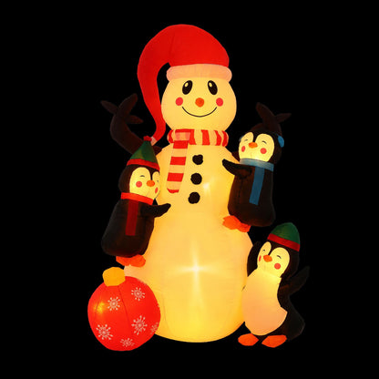 Jingle Jollys Occasions > Christmas > Outdoor Decorations & Lights Jingle Jollys Christmas Inflatable Snowman 1.8M Height LED Outdoor Decorations Warm Light
