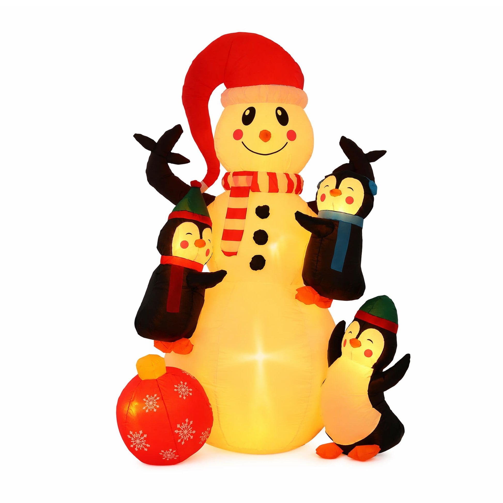 Jingle Jollys Occasions > Christmas > Outdoor Decorations & Lights Jingle Jollys Christmas Inflatable Snowman 1.8M Height LED Outdoor Decorations Warm Light