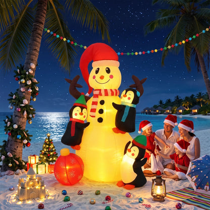 Jingle Jollys Occasions > Christmas > Outdoor Decorations & Lights Jingle Jollys Christmas Inflatable Snowman 1.8M Height LED Outdoor Decorations Warm Light