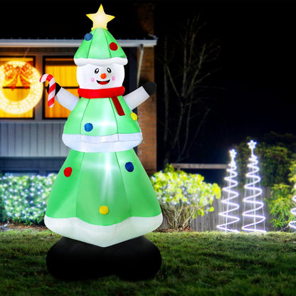 Jingle Jollys Occasions > Christmas > Outdoor Decorations & Lights Jingle Jollys Christmas Inflatable Snowman Tree 2.75M Height LED Decorations Illuminated