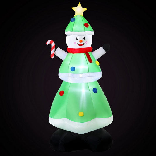 Jingle Jollys Occasions > Christmas > Outdoor Decorations & Lights Jingle Jollys Christmas Inflatable Snowman Tree 2.75M Height LED Decorations Illuminated