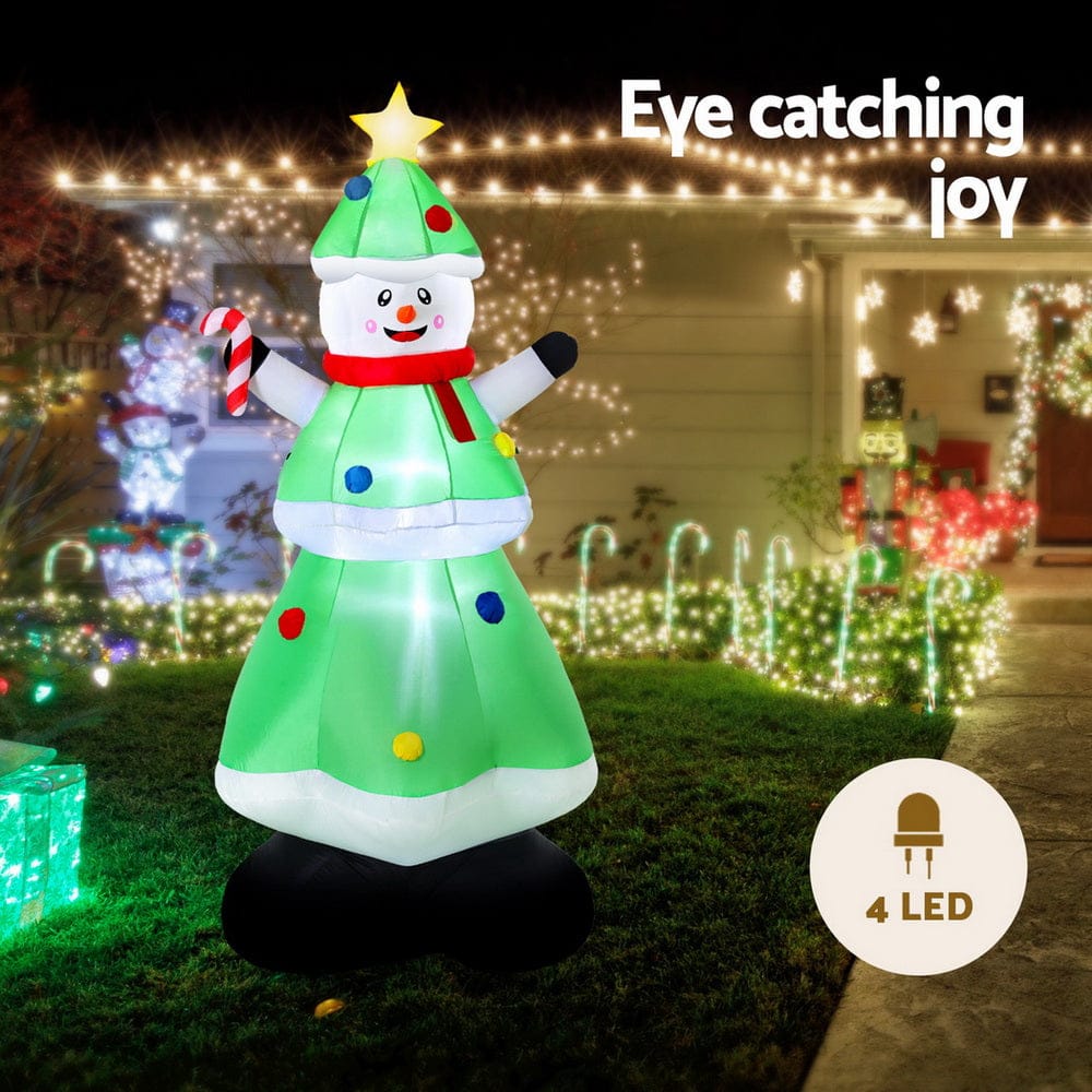 Jingle Jollys Occasions > Christmas > Outdoor Decorations & Lights Jingle Jollys Christmas Inflatable Snowman Tree 2.75M Height LED Decorations Illuminated