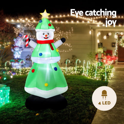 Jingle Jollys Occasions > Christmas > Outdoor Decorations & Lights Jingle Jollys Christmas Inflatable Snowman Tree 2.75M Height LED Decorations Illuminated