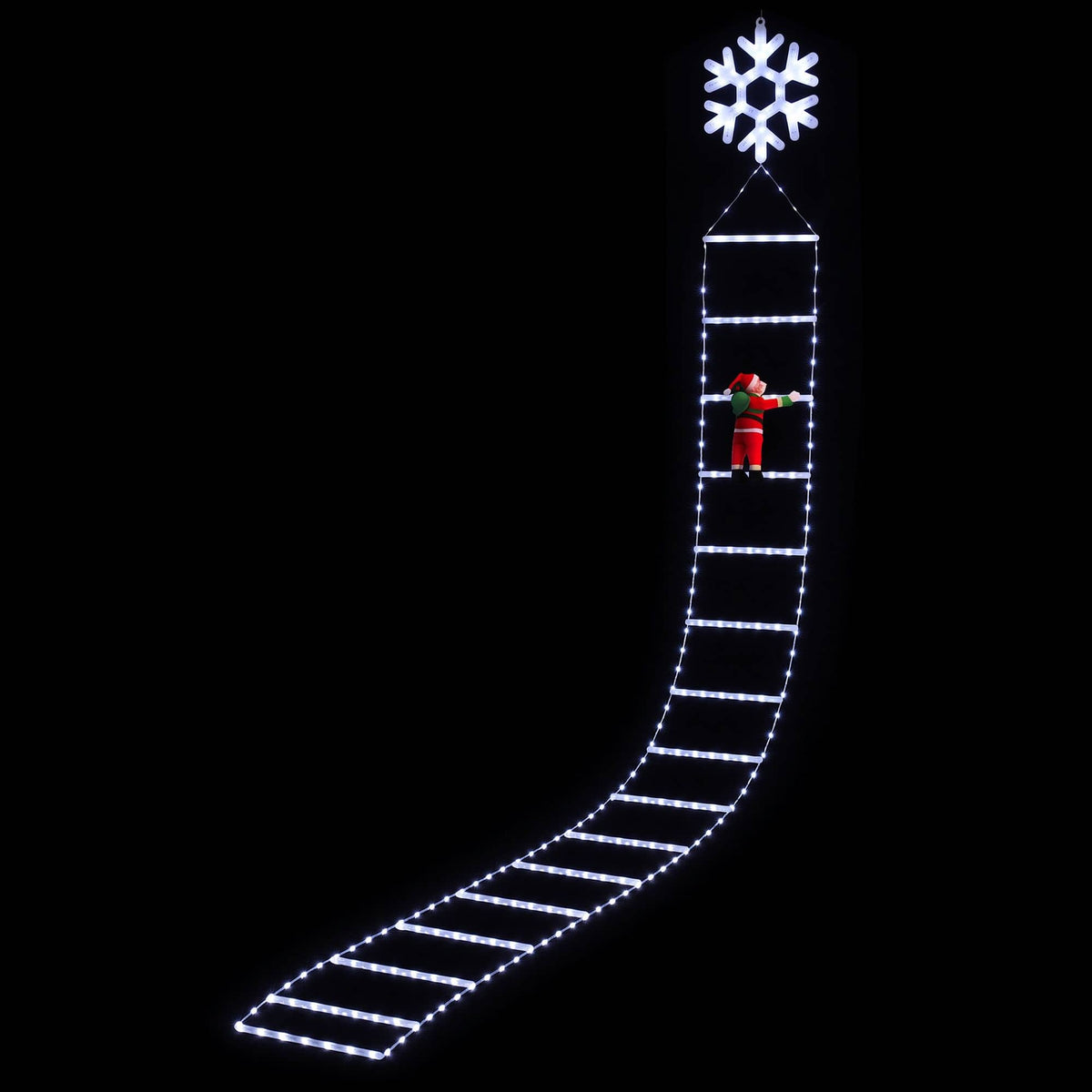 Jingle Jollys Occasions > Christmas > Outdoor Decorations & Lights Jingle Jollys Christmas Ladder Lights Santa 3.4m 328LED Hanging Decor Cool White