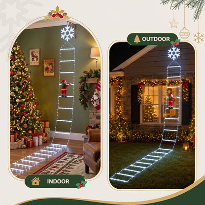 Jingle Jollys Occasions > Christmas > Outdoor Decorations & Lights Jingle Jollys Christmas Ladder Lights Santa 3.4m 328LED Hanging Decor Cool White