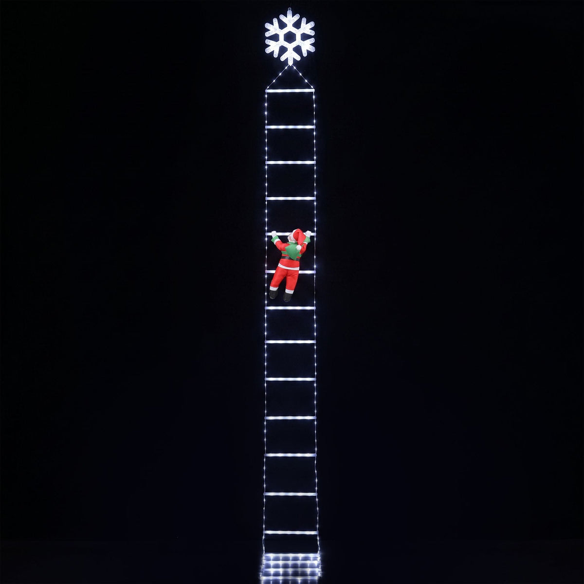 Jingle Jollys Occasions > Christmas > Outdoor Decorations & Lights Jingle Jollys Christmas Ladder Lights Santa 3.4m 328LED Hanging Decor Cool White