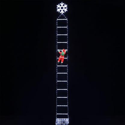 Jingle Jollys Occasions > Christmas > Outdoor Decorations & Lights Jingle Jollys Christmas Ladder Lights Santa 3.4m 328LED Hanging Decor Cool White