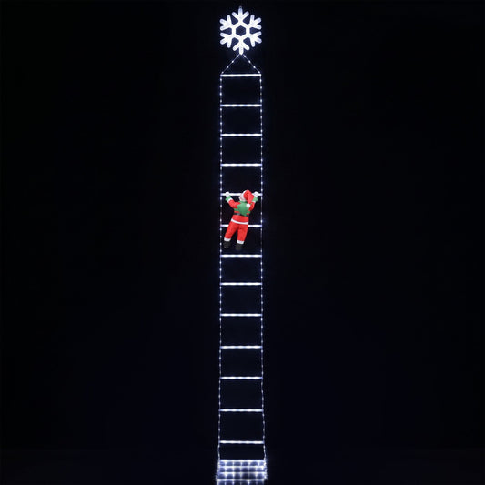 Jingle Jollys Occasions > Christmas > Outdoor Decorations & Lights Jingle Jollys Christmas Ladder Lights Santa 3.4m 328LED Hanging Decor Cool White