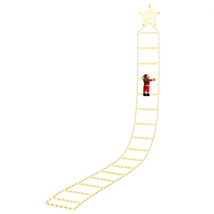 Jingle Jollys Occasions > Christmas > Outdoor Decorations & Lights Jingle Jollys Christmas Ladder Lights Santa 3.4m 328LED Hanging Decor Warm White
