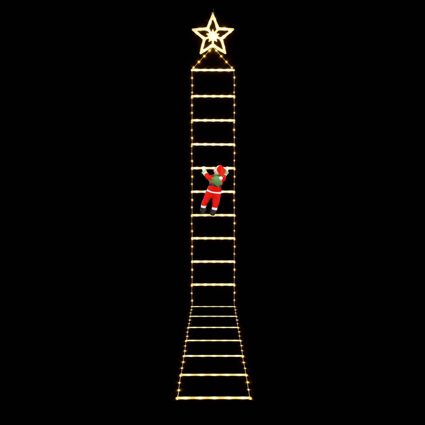 Jingle Jollys Occasions > Christmas > Outdoor Decorations & Lights Jingle Jollys Christmas Ladder Lights Santa 3.4m 328LED Hanging Decor Warm White