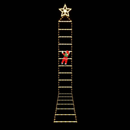 Jingle Jollys Occasions > Christmas > Outdoor Decorations & Lights Jingle Jollys Christmas Ladder Lights Santa 3.4m 328LED Hanging Decor Warm White