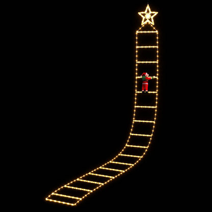 Jingle Jollys Occasions > Christmas > Outdoor Decorations & Lights Jingle Jollys Christmas Ladder Lights Santa 3.4m 328LED Hanging Decor Warm White