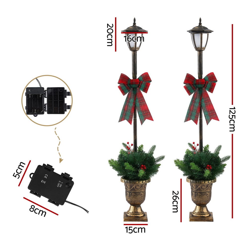 Jingle Jollys Occasions > Christmas > Outdoor Decorations & Lights Jingle Jollys Christmas Lights 125cm Lamp Post 50 LED Fairy Light Decorations