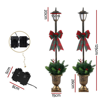 Jingle Jollys Occasions > Christmas > Outdoor Decorations & Lights Jingle Jollys Christmas Lights 125cm Lamp Post 50 LED Fairy Light Decorations