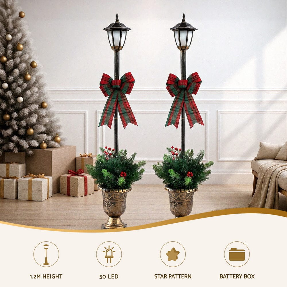 Jingle Jollys Occasions > Christmas > Outdoor Decorations & Lights Jingle Jollys Christmas Lights 125cm Lamp Post 50 LED Fairy Light Decorations