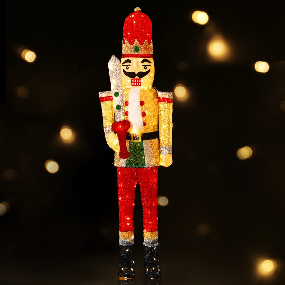 Jingle Jollys Occasions > Christmas > Outdoor Decorations & Lights Jingle Jollys Christmas Lights 170cm Nutcracker 180 LED Fairy Light Decorations