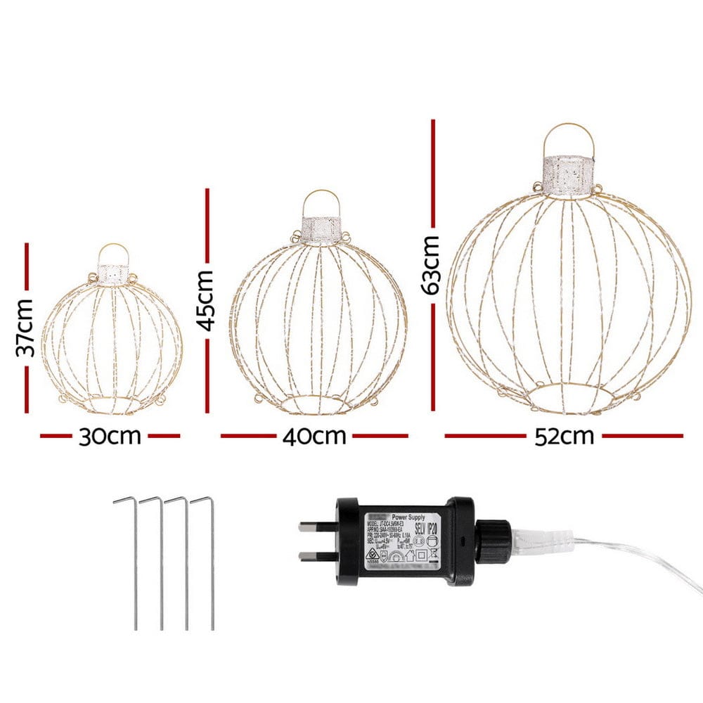 Jingle Jollys Occasions > Christmas > Outdoor Decorations & Lights Jingle Jollys Christmas Lights 320 LED Fairy Light 3pcs Ball Decorations Set