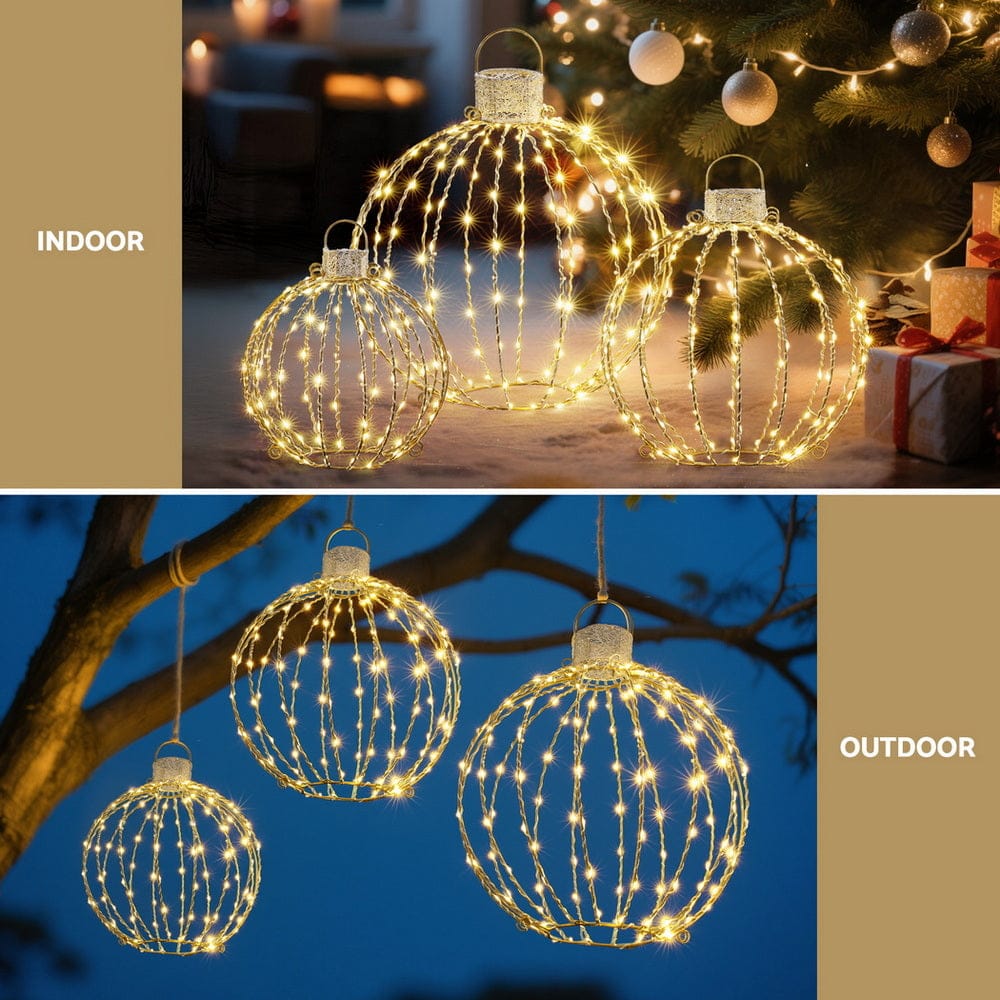 Jingle Jollys Occasions > Christmas > Outdoor Decorations & Lights Jingle Jollys Christmas Lights 320 LED Fairy Light 3pcs Ball Decorations Set