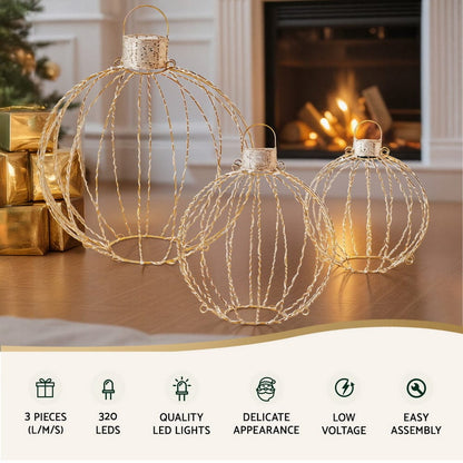 Jingle Jollys Occasions > Christmas > Outdoor Decorations & Lights Jingle Jollys Christmas Lights 320 LED Fairy Light 3pcs Ball Decorations Set