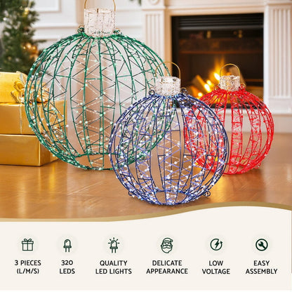 Jingle Jollys Occasions > Christmas > Outdoor Decorations & Lights Jingle Jollys Christmas Lights 320 LED Fairy Light 3pcs Ball Decorations Set
