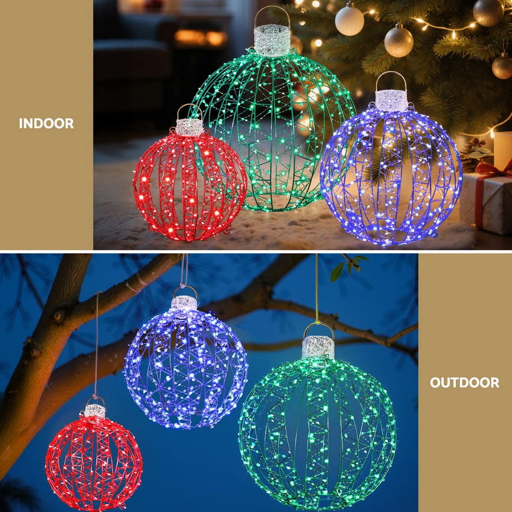 Jingle Jollys Occasions > Christmas > Outdoor Decorations & Lights Jingle Jollys Christmas Lights 320 LED Fairy Light 3pcs Ball Decorations Set