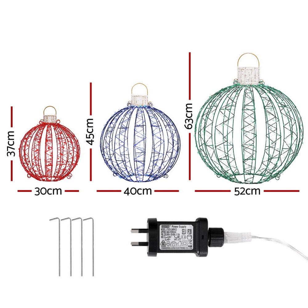 Jingle Jollys Occasions > Christmas > Outdoor Decorations & Lights Jingle Jollys Christmas Lights 320 LED Fairy Light 3pcs Ball Decorations Set