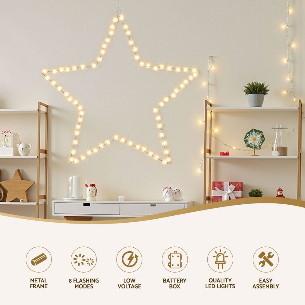 Jingle Jollys Occasions > Christmas > Outdoor Decorations & Lights Jingle Jollys Christmas Lights 50cm Star 70 LED Xmas Decorations