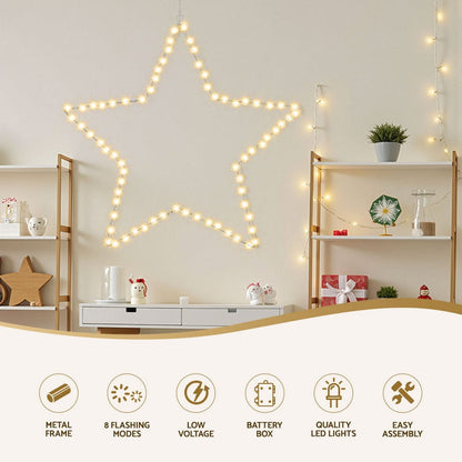 Jingle Jollys Occasions > Christmas > Outdoor Decorations & Lights Jingle Jollys Christmas Lights 50cm Star 70 LED Xmas Decorations