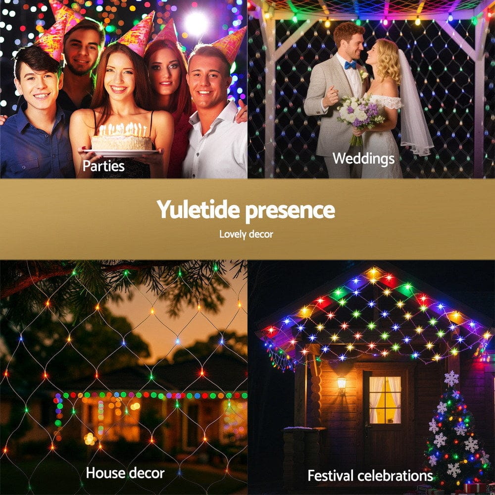 Jingle Jollys Occasions > Christmas > Outdoor Decorations & Lights Jingle Jollys Christmas Lights 5Mx3M Net String Light 600 LED Colourful Beads