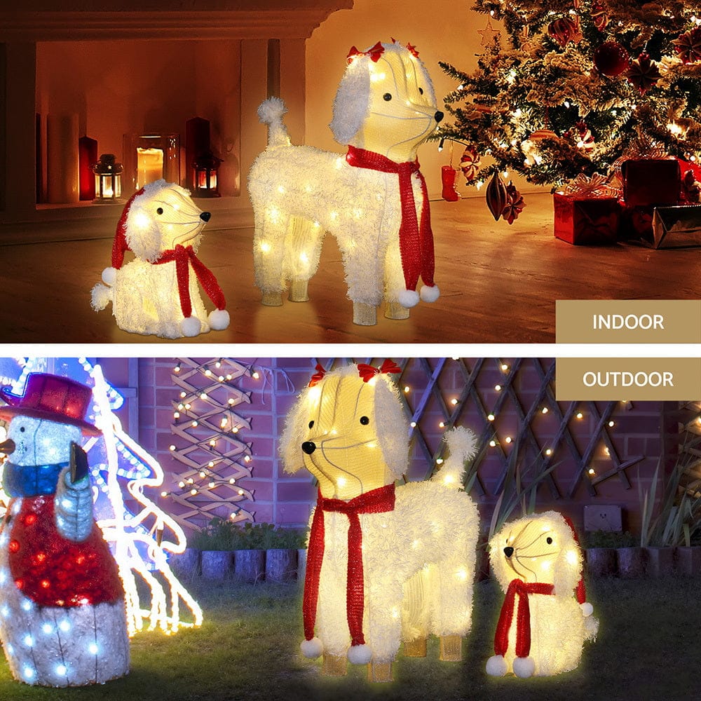 Jingle Jollys Occasions > Christmas > Outdoor Decorations & Lights Jingle Jollys Christmas Lights 60 LED Fairy Light 2pcs Dog Decorations Set