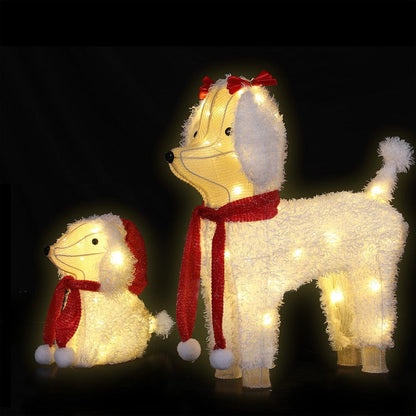 Jingle Jollys Occasions > Christmas > Outdoor Decorations & Lights Jingle Jollys Christmas Lights 60 LED Fairy Light 2pcs Dog Decorations Set