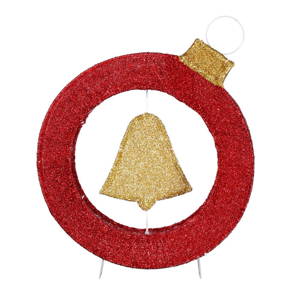 Jingle Jollys Occasions > Christmas > Outdoor Decorations & Lights Jingle Jollys Christmas Lights 60cm Motif 30 LED Bell Wreath Xmas Decorations