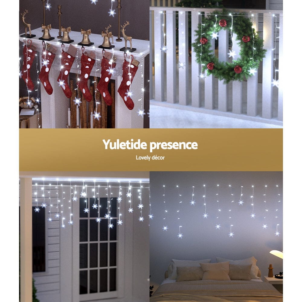 Jingle Jollys Occasions > Christmas > Outdoor Decorations & Lights Jingle Jollys Christmas Lights 80 LED 3M Icicle Light Snow Decorations