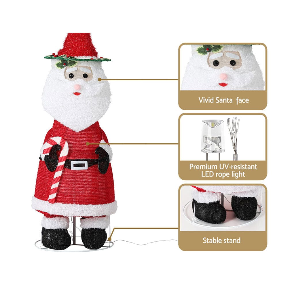 Jingle Jollys Occasions > Christmas > Outdoor Decorations & Lights Jingle Jollys Christmas Lights 96 LED 120cm Fairy Light Santa Decorations