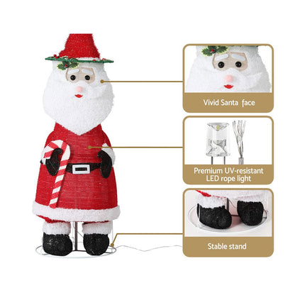 Jingle Jollys Occasions > Christmas > Outdoor Decorations & Lights Jingle Jollys Christmas Lights 96 LED 120cm Fairy Light Santa Decorations