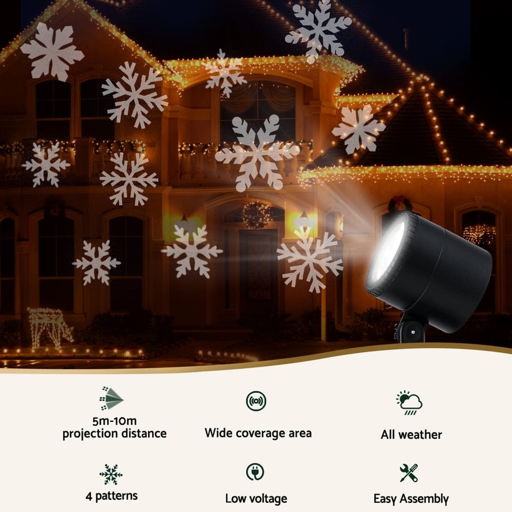 Jingle Jollys Occasions > Christmas > Outdoor Decorations & Lights Jingle Jollys Christmas Lights Laser Light Snowflake Projector Indoor Outdoor