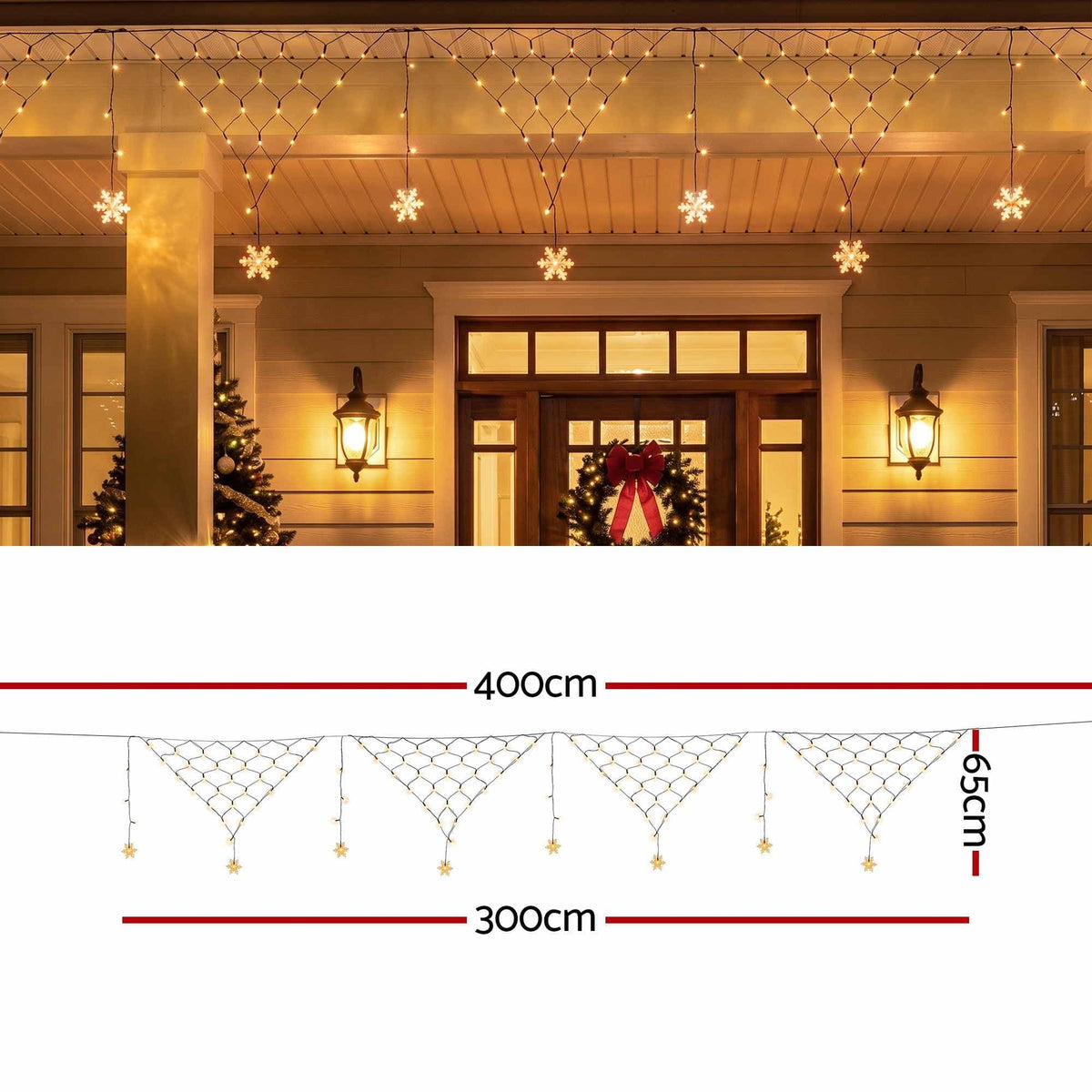 Jingle Jollys Occasions > Christmas > Outdoor Decorations & Lights Jingle Jollys Christmas Lights Solar Fairy Lights Warm White Christmas Decorations 4m