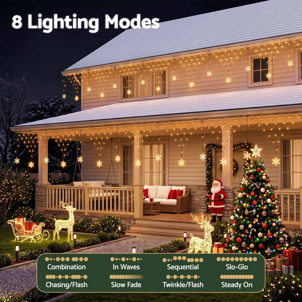 Jingle Jollys Occasions > Christmas > Outdoor Decorations & Lights Jingle Jollys Christmas Lights Solar Fairy Lights Warm White Christmas Decorations 4m