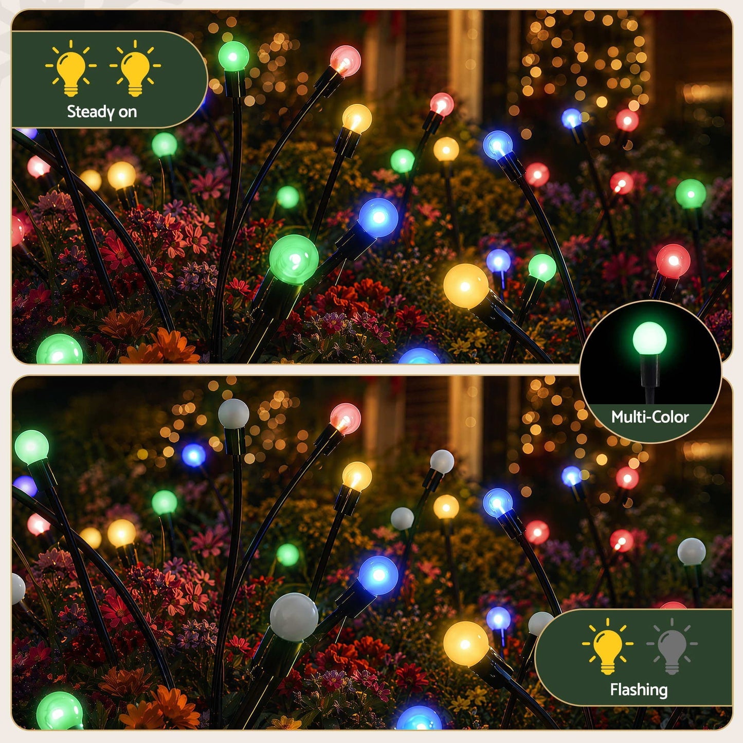Jingle Jollys Occasions > Christmas > Outdoor Decorations & Lights Jingle Jollys Christmas Lights Solar Firefly Lights Garden Decoration Path Lights Multicolour 3 Pack