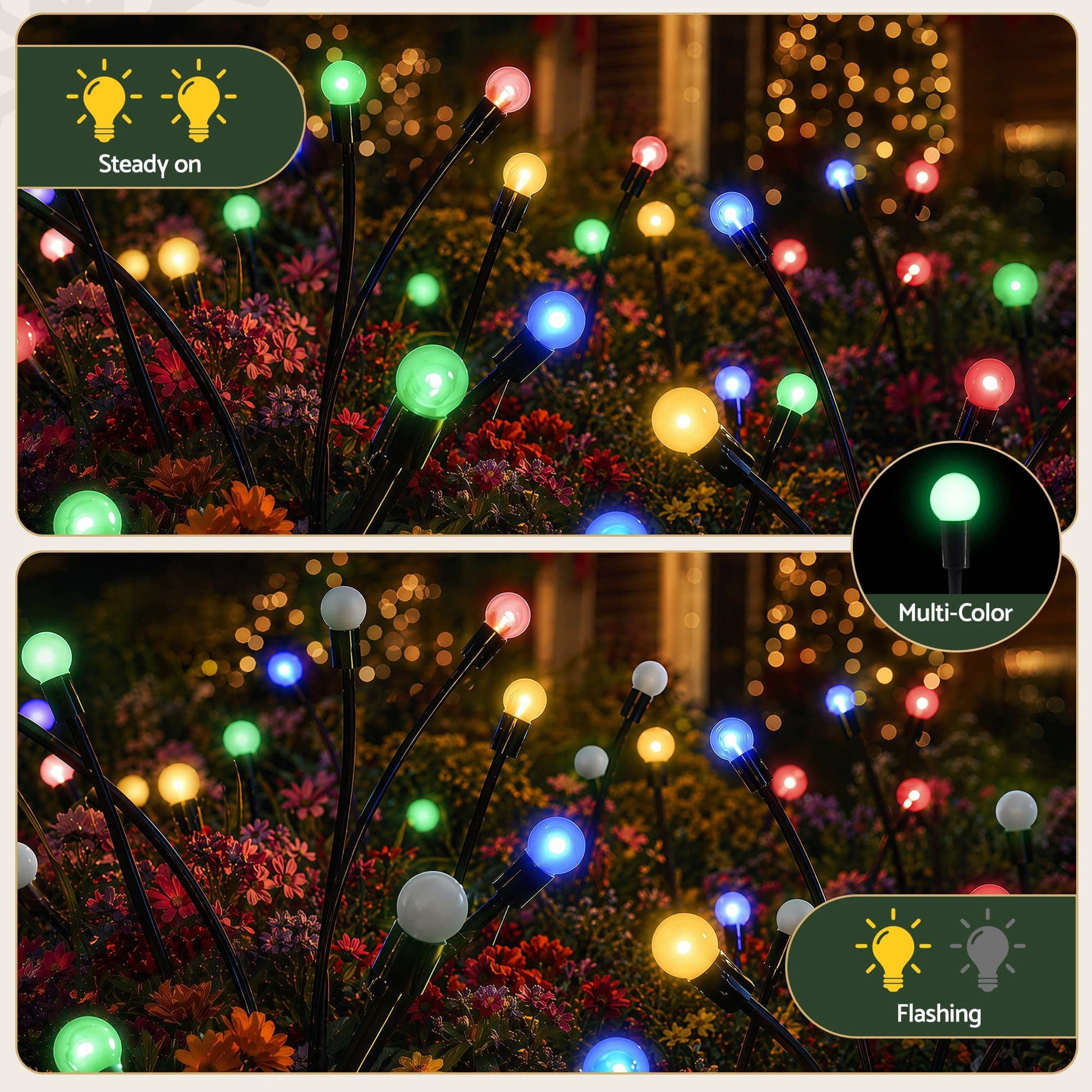 Jingle Jollys Occasions > Christmas > Outdoor Decorations & Lights Jingle Jollys Christmas Lights Solar Firefly Lights Garden Decoration Path Lights Multicolour 3 Pack