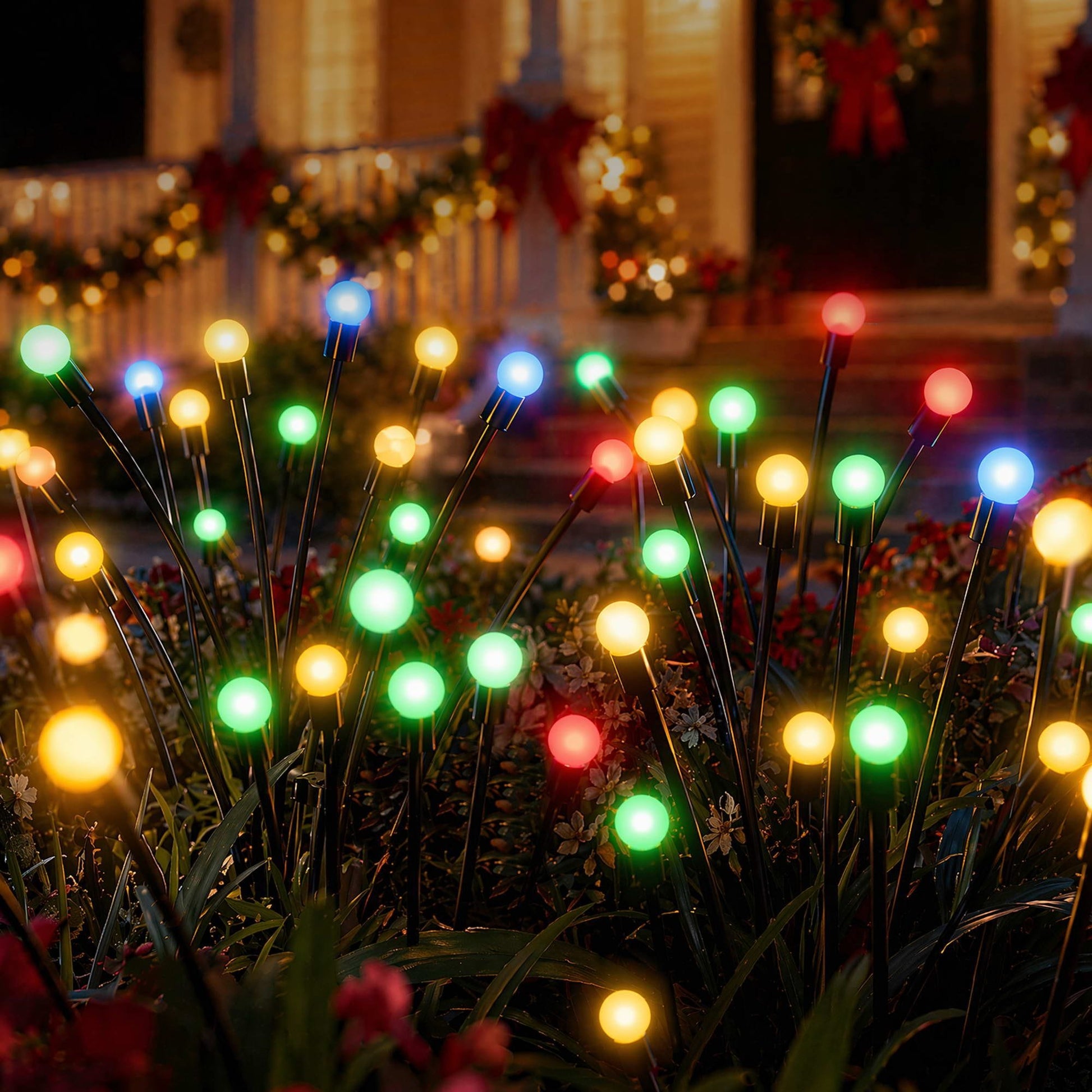 Jingle Jollys Occasions > Christmas > Outdoor Decorations & Lights Jingle Jollys Christmas Lights Solar Firefly Lights Garden Decoration Path Lights Multicolour 3 Pack