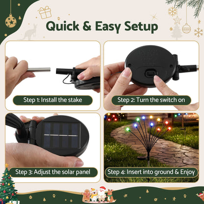 Jingle Jollys Occasions > Christmas > Outdoor Decorations & Lights Jingle Jollys Christmas Lights Solar Firefly Lights Garden Decoration Path Lights Multicolour 3 Pack