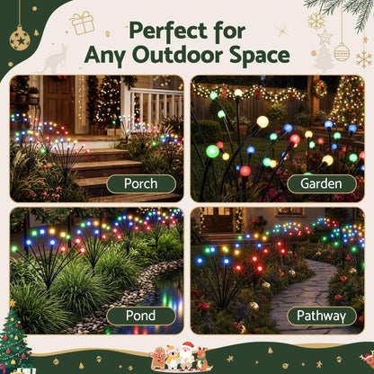 Jingle Jollys Occasions > Christmas > Outdoor Decorations & Lights Jingle Jollys Christmas Lights Solar Firefly Lights Garden Decoration Path Lights Multicolour 3 Pack