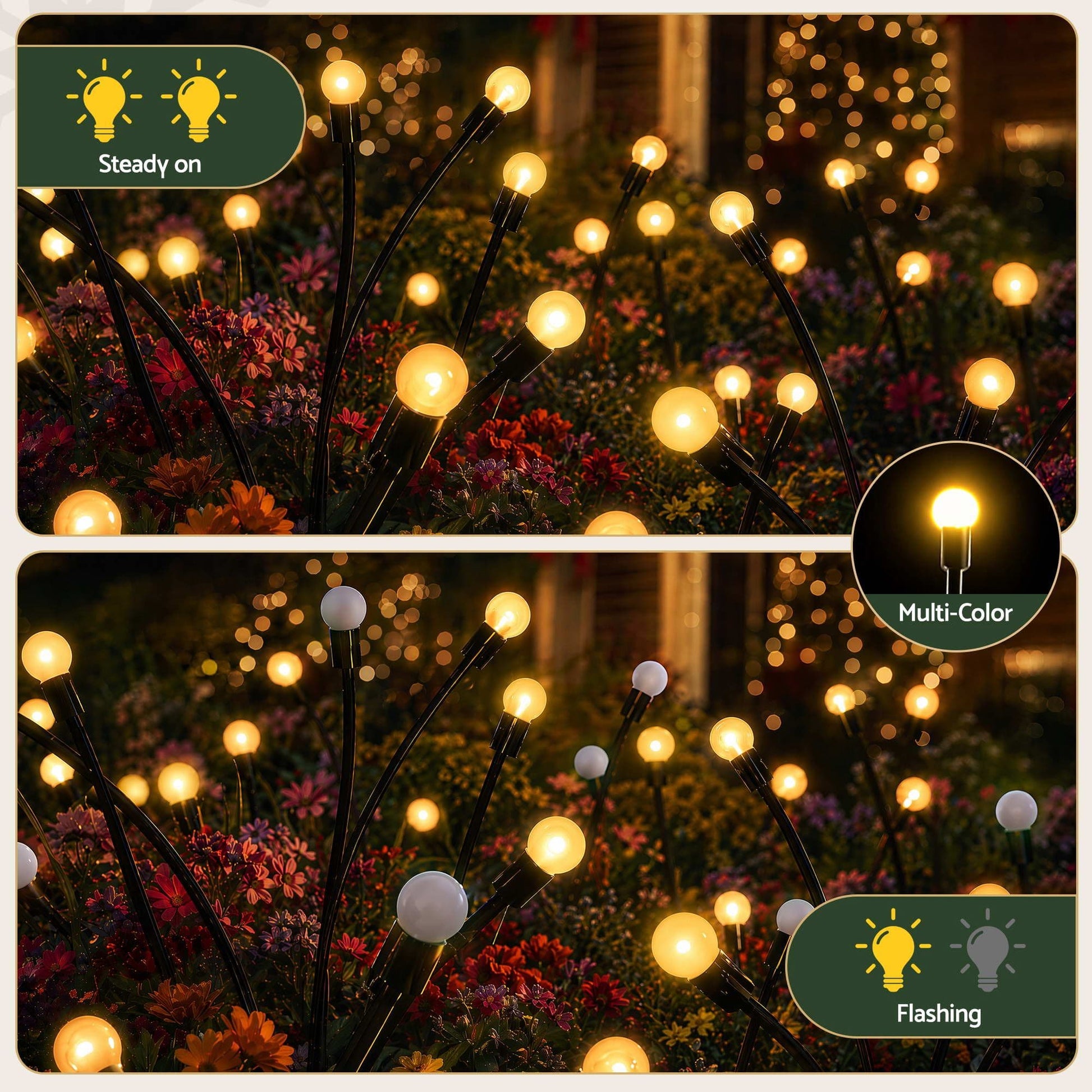 Jingle Jollys Occasions > Christmas > Outdoor Decorations & Lights Jingle Jollys Christmas Lights Solar Firefly Lights Garden Decoration Path Lights Warm White 3 Pack