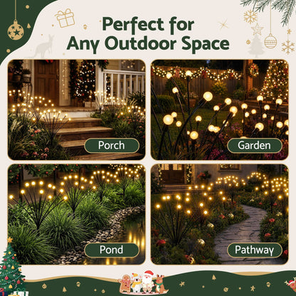 Jingle Jollys Occasions > Christmas > Outdoor Decorations & Lights Jingle Jollys Christmas Lights Solar Firefly Lights Garden Decoration Path Lights Warm White 3 Pack