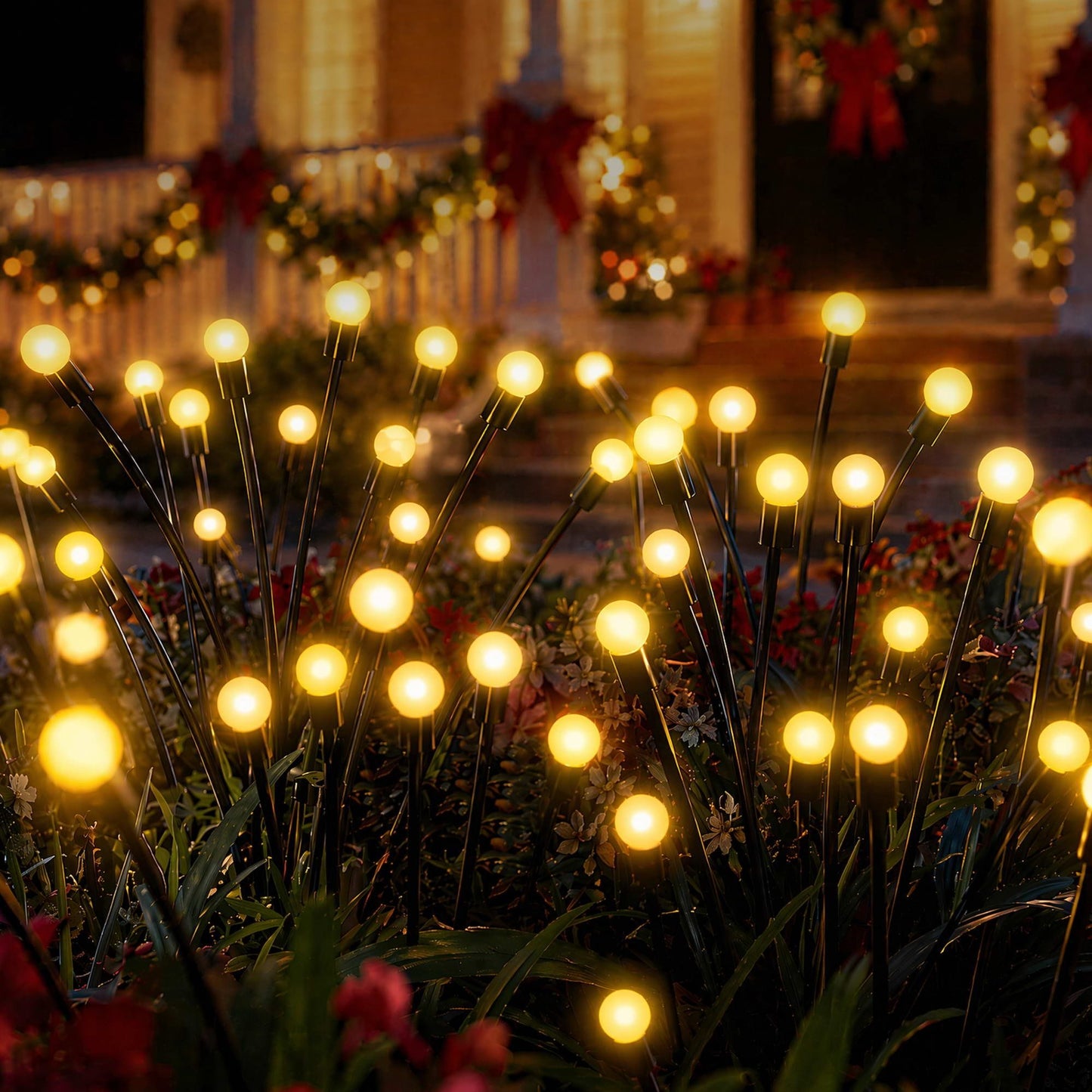 Jingle Jollys Occasions > Christmas > Outdoor Decorations & Lights Jingle Jollys Christmas Lights Solar Firefly Lights Garden Decoration Path Lights Warm White 3 Pack