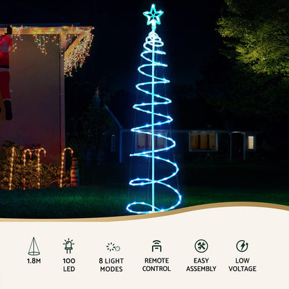Jingle Jollys Occasions > Christmas > Outdoor Decorations & Lights Jingle Jollys Christmas Tree 1.8m 100 RGB LED Rope Lights Xmas Trees Decoration
