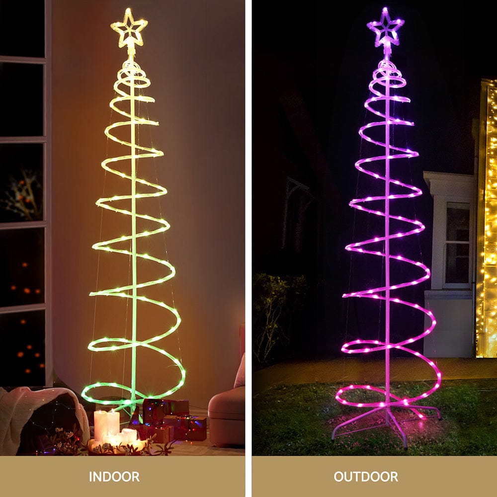 Jingle Jollys Occasions > Christmas > Outdoor Decorations & Lights Jingle Jollys Christmas Tree 1.8m 100 RGB LED Rope Lights Xmas Trees Decoration