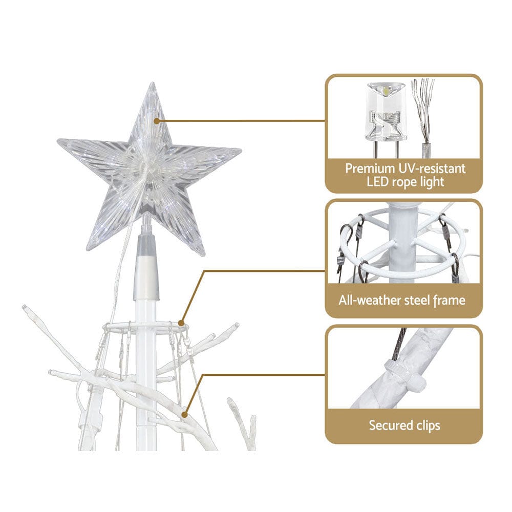 Jingle Jollys Occasions > Christmas > Outdoor Decorations & Lights Jingle Jollys Christmas Tree 1.8M 6FT LED Xmas Decoration Cold White Lights