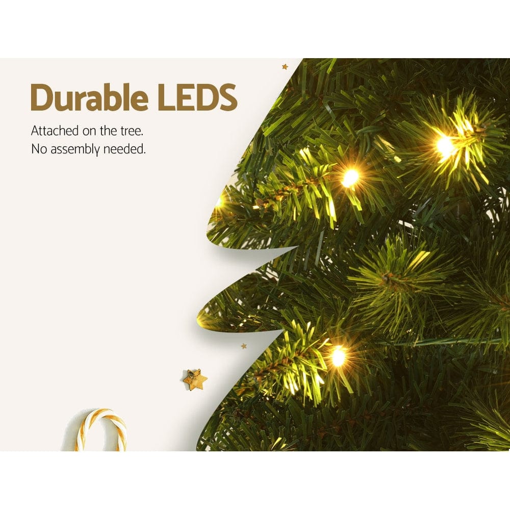Jingle Jollys Occasions > Christmas > Outdoor Decorations & Lights Jingle Jollys Christmas Tree 1.8m Pre-Lit 200 LED Lights Xmas Tree Decorations